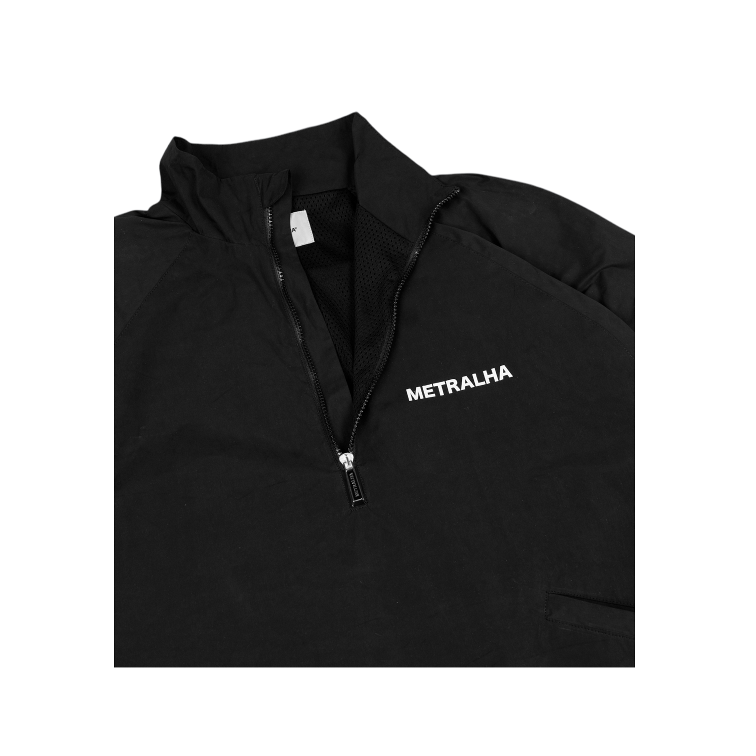 metralha-worldwide-waterproof-windbreaker-limited-edition-black-color-halfzip-high-collar-elastic-cuffs